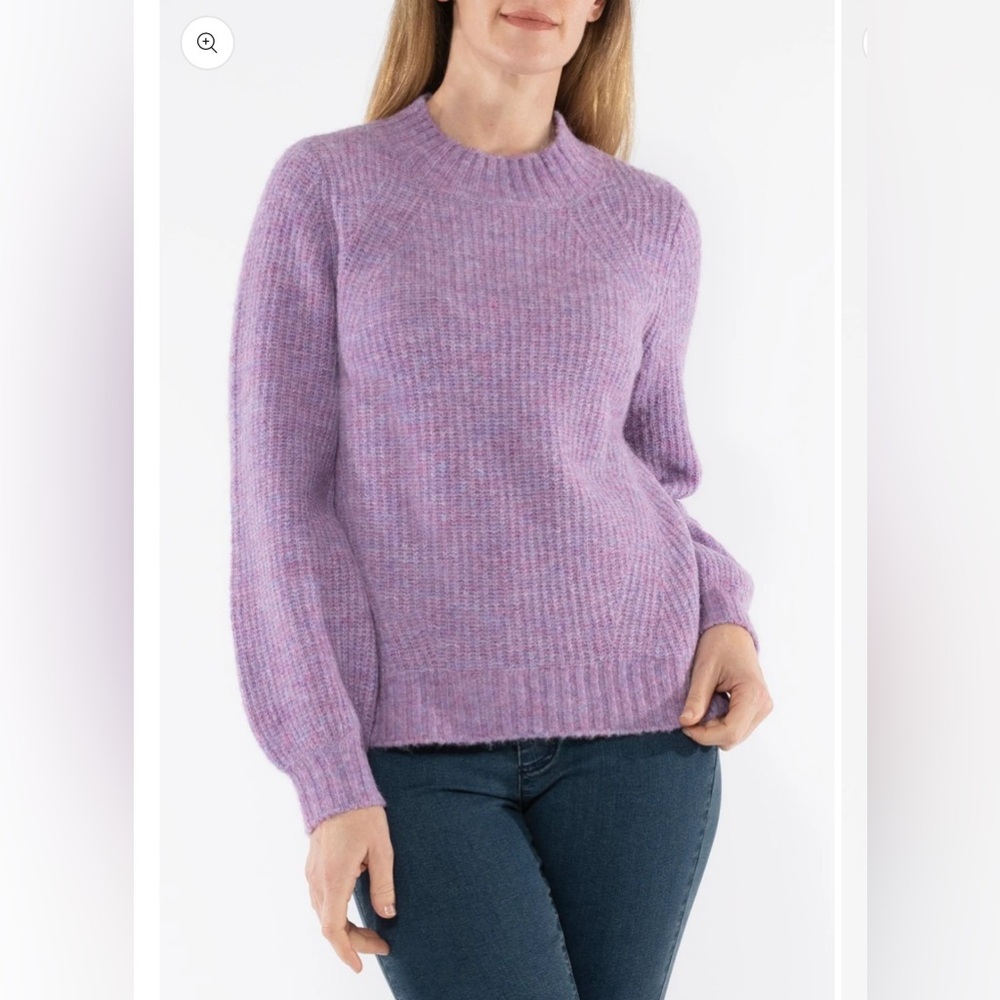 Saint Tropez PavlaSZ purple melange wool blend knit pullover sweater women M
